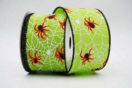 Spider Halloween Wired Ribbon_KF7073GC-15-53_green